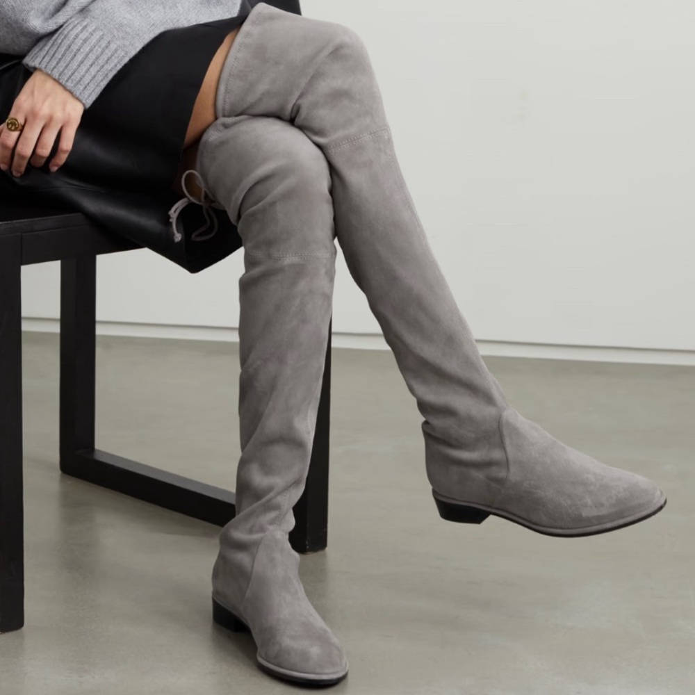 Stuart Weitzman Charcoal Over-the-Knee Boots